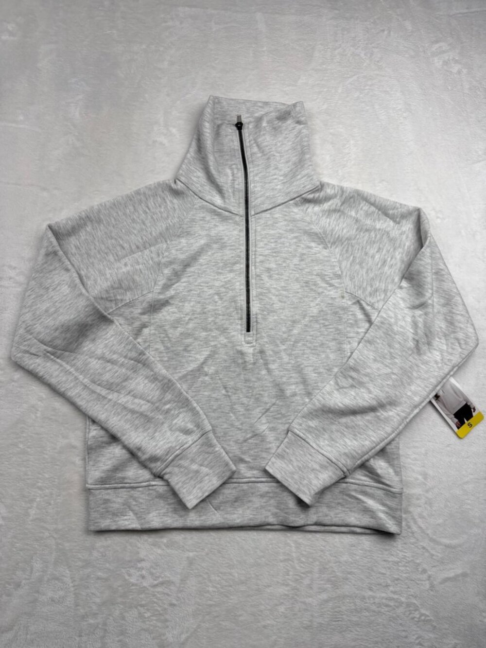Danskin Womens Luxe Half Zip Pullover Silver Heather S